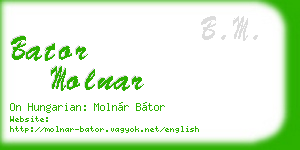 bator molnar business card